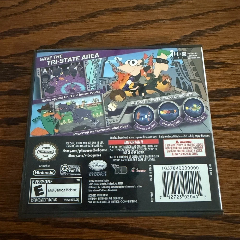 PHINEAS AND FERB ACROSS THE 2ND DIMENSION NINTENDO DS Case & Manual NO GAME 2009